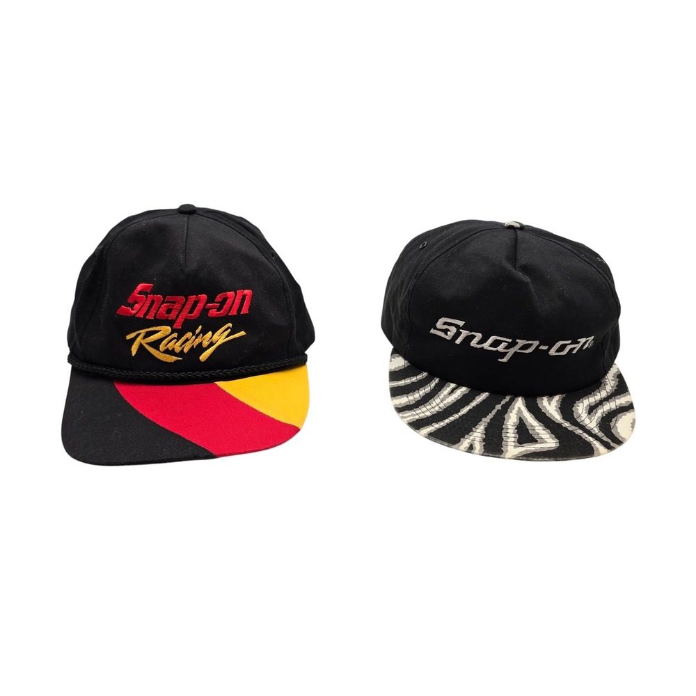 Snap On Racing Hat Lot Vintage Style Snapback Caps Black